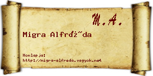 Migra Alfréda névjegykártya